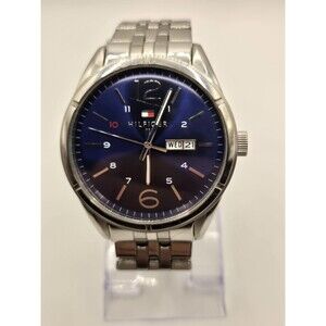 Tommy Hilfiger 1791061 Blue Dial Stainless Steel Men's Watch. 7.25" Band.